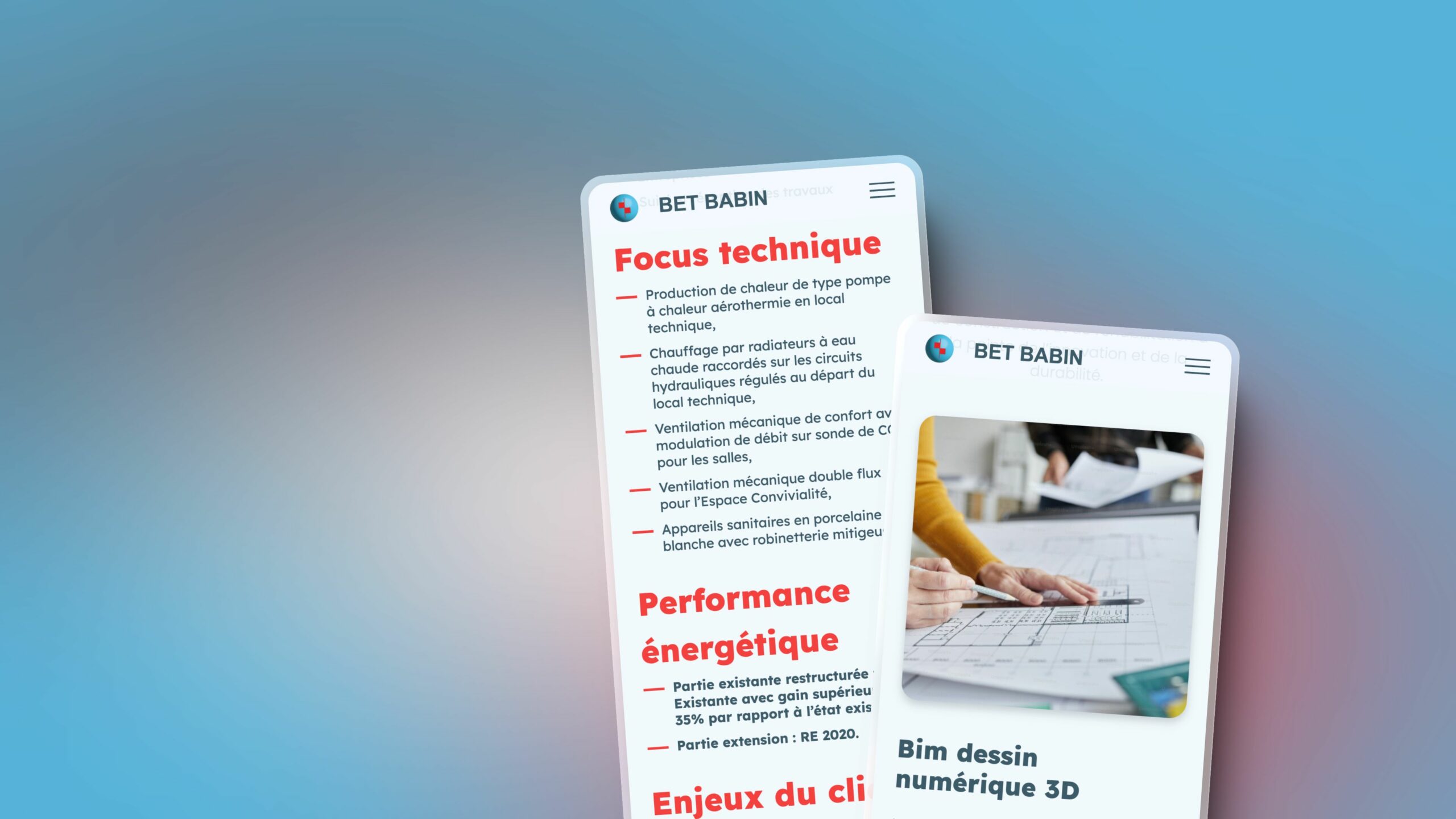 Capture d&#039;écran alternative de block mobile sur le site BABIN Bet