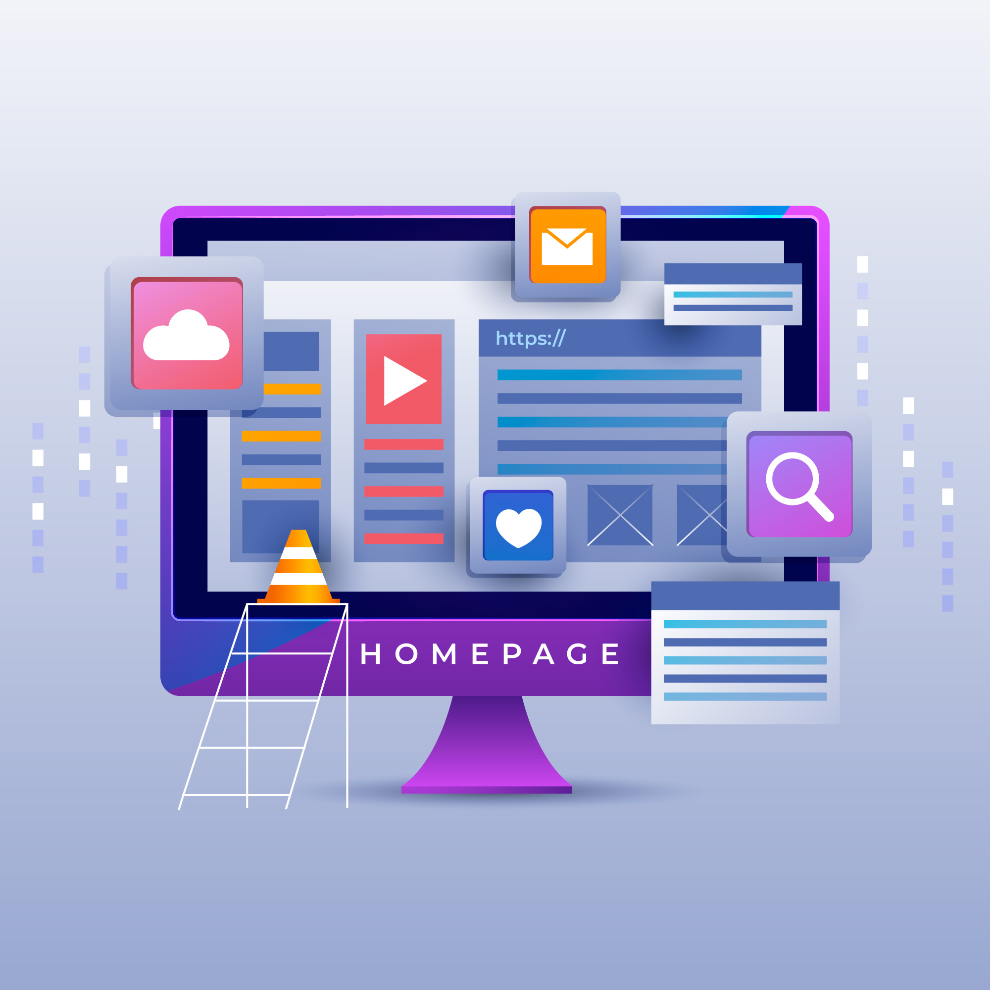 illustration d'un écran qui affiche un CMS